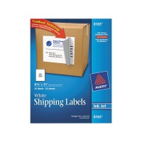 Avery 8165 Shipping Labels with TrueBlock Technology, 8-1/2 x 11, White, 25/Pack